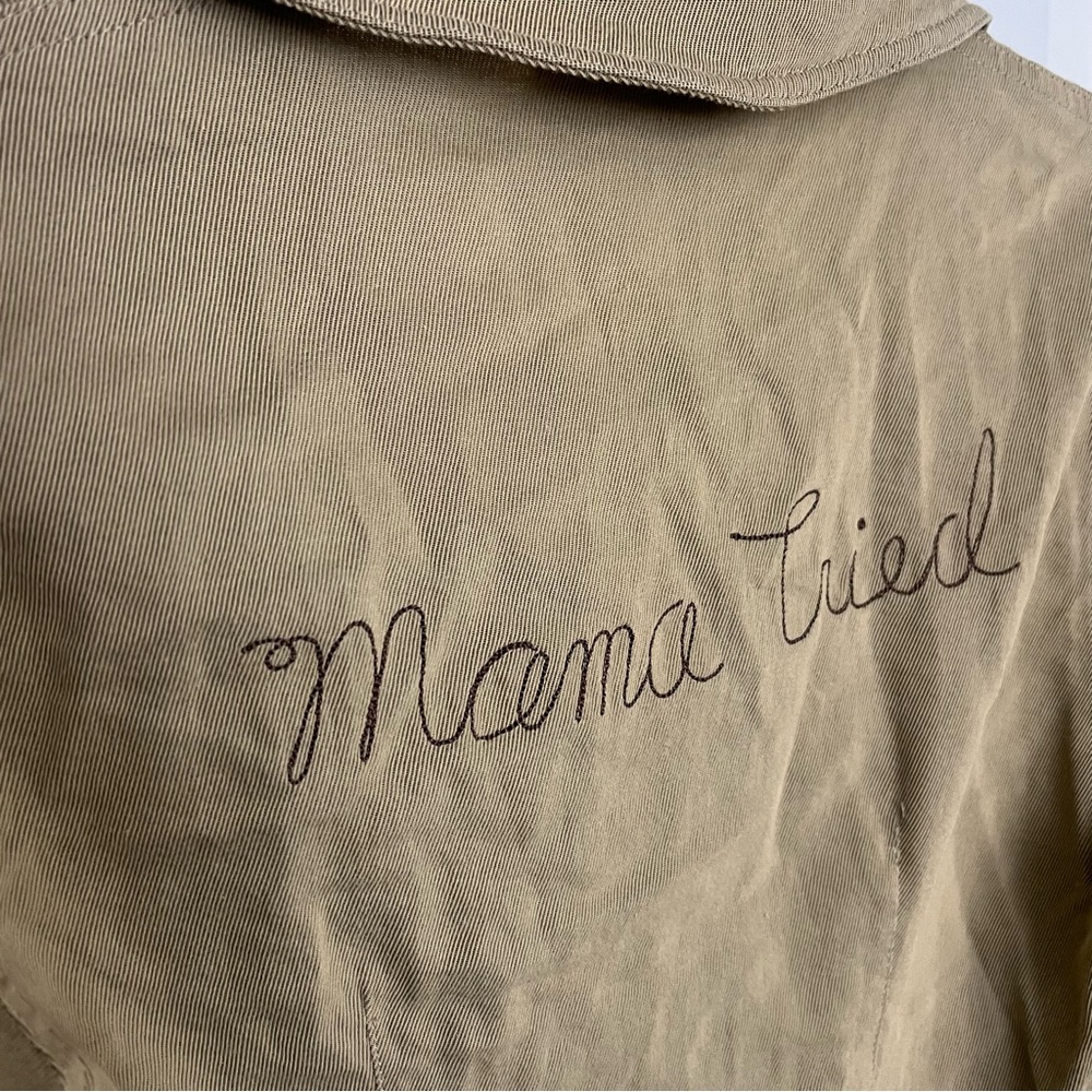 Vintage embroidered western petite “mama tried” button down blouse